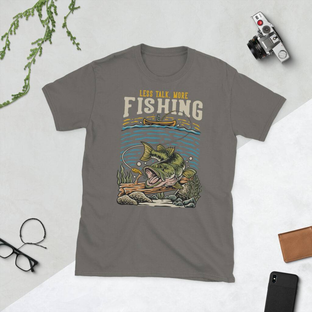 Less Talk More Fishing Unisex T-Shirt - Image 9