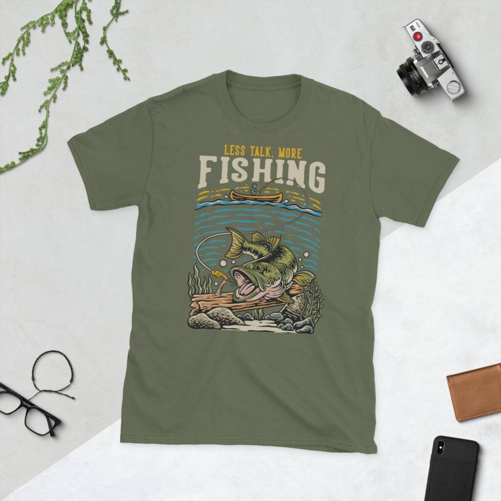 Less Talk More Fishing Unisex T-Shirt - Image 7