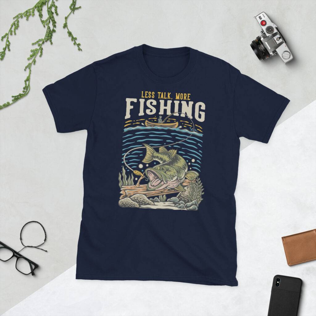 Less Talk More Fishing Unisex T-Shirt - Image 3