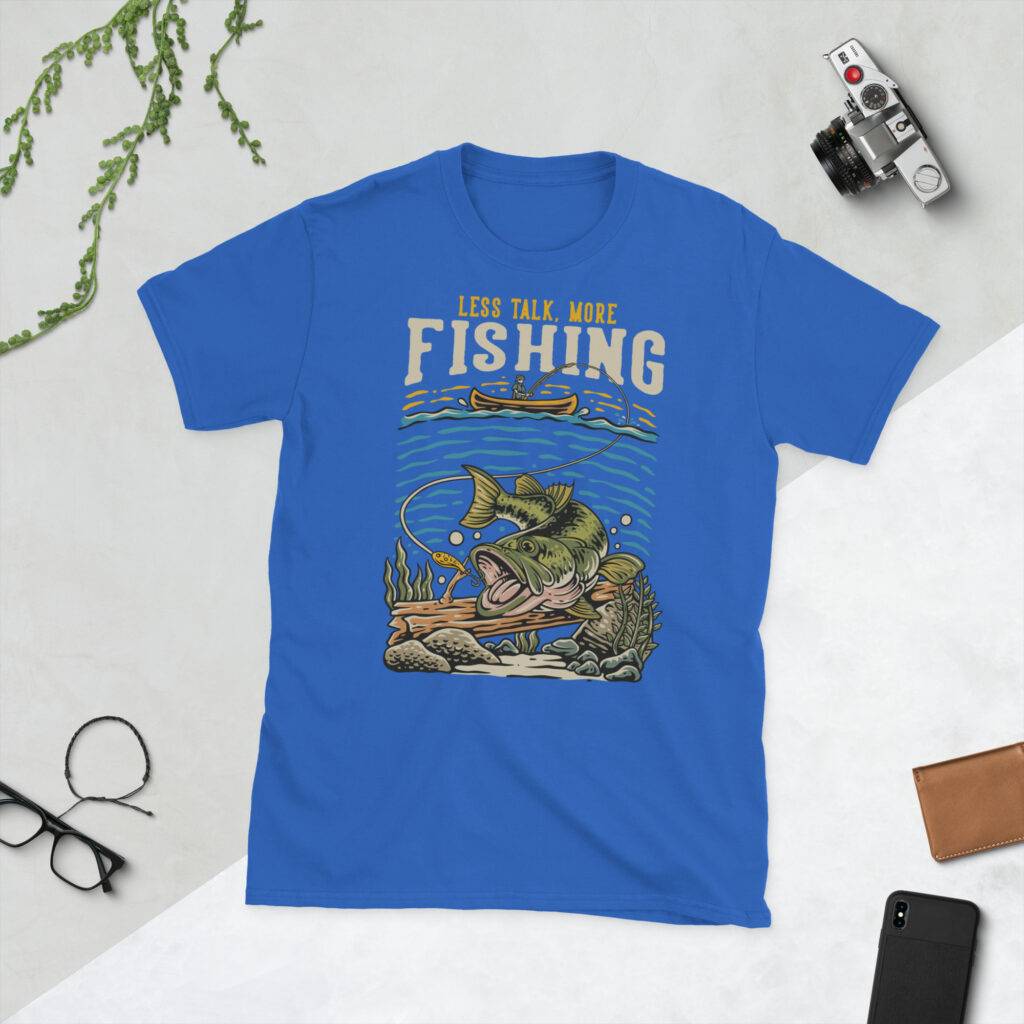 Less Talk More Fishing Unisex T-Shirt - Image 5