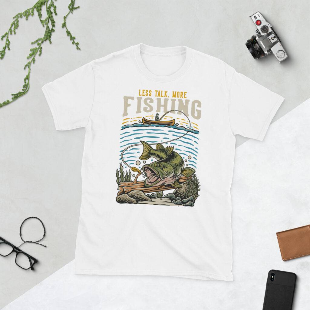 Less Talk More Fishing Unisex T-Shirt - Image 11